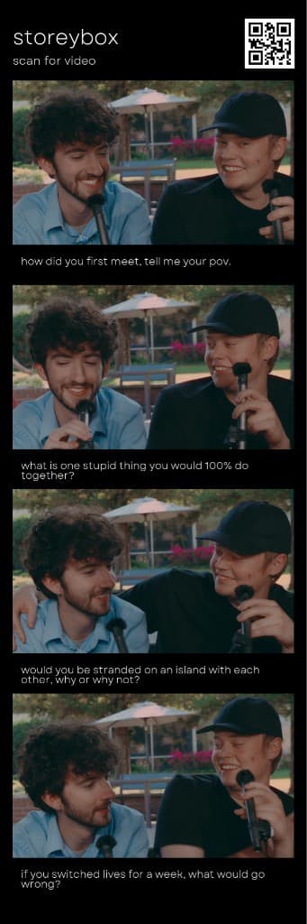 storeybox photo strip sample with QR and interview frames